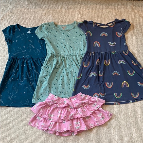 Girl’s 6T four item Bundle- Rainbows, unicorns, stars and butterflies - Picture 1 of 11
